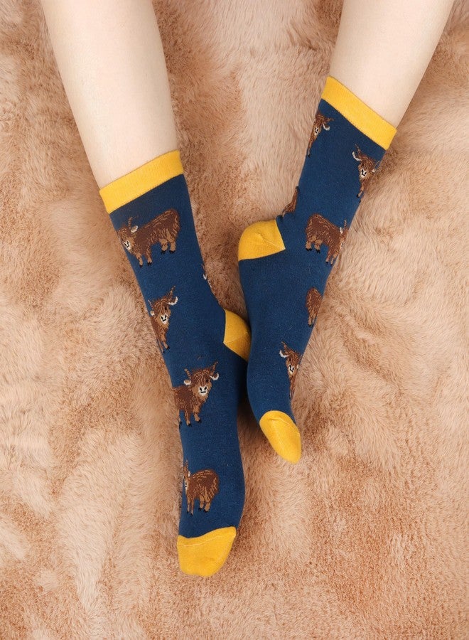 Jeasona Women's Highland Cow Socks Highland Cow Gifts for Women Mom Teenage Girl - Image 4